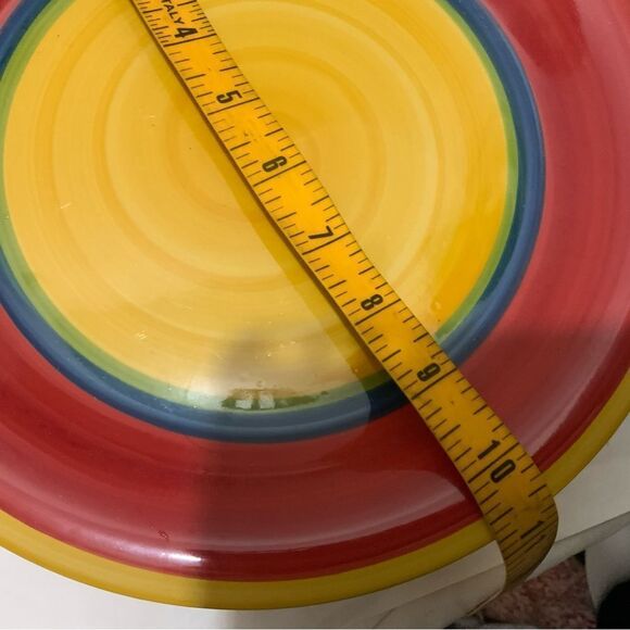 Set of 2 Royal Norfolk Mambo Stoneware 1 Dinner Plate 10 3/4" &1 soup bowl 7.5” - Picture 8 of 9